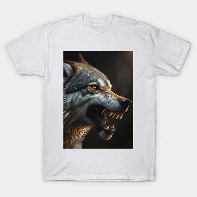 Dark Fantasy Wolf T-Shirt by CollSram